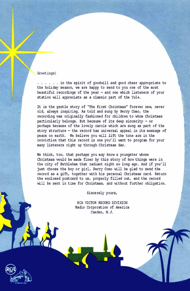 Perry Como "First Christmas" Special Release